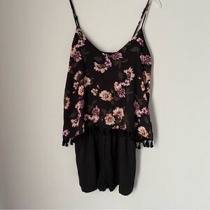 Design Lab Floral Sleeveless Layered Romper